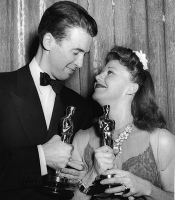 Jimmy Stewart and Ginger Rogers Oscars Academy Awards