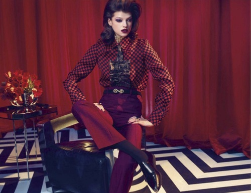 Katie Holmes, Twin Peaks, Elle magazine, July 2013, The surreal world, creepy fashion, david lynch fashion, twin peaks fashion
